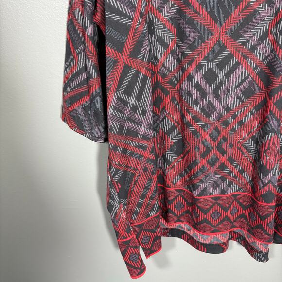 Ulla Popken Red & Black Plaid Grunge Shift Dress - Size 24/26 - Womens Plus Size - Picture 3 of 6